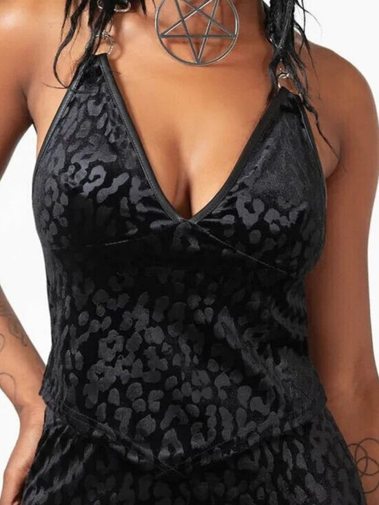 Killstar Tops - KILLSTAR Alley Cat Halter Top